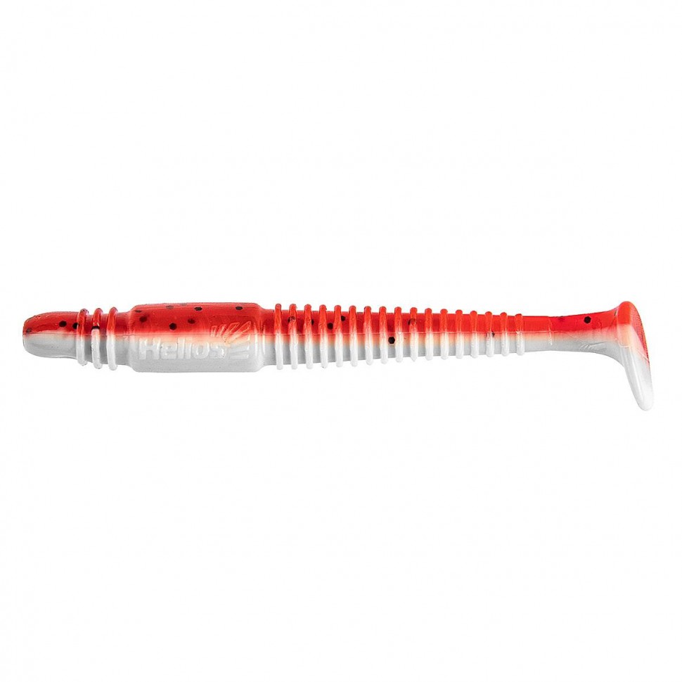 Виброхвост Helios Minoga 3,75"/9.5 см, цвет Red & White 5 шт HS-17-003 , 